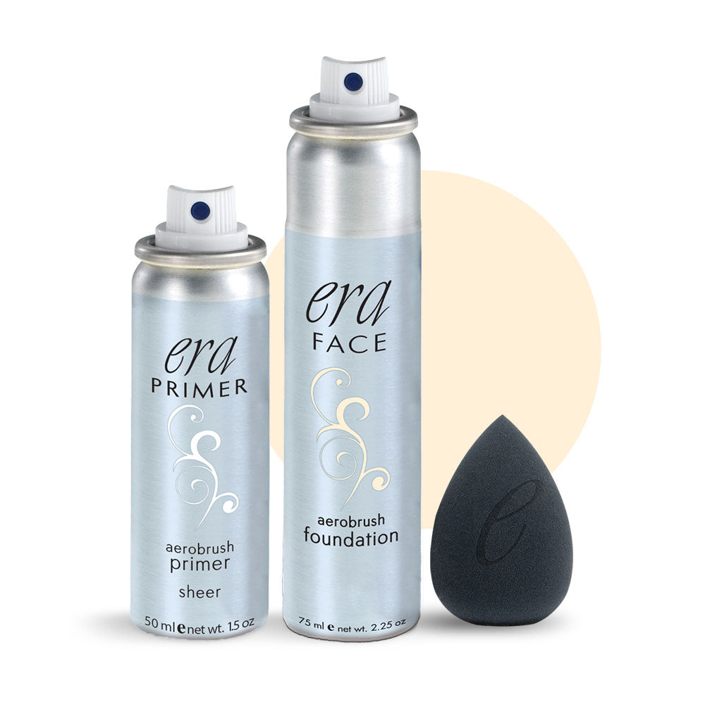 Era Beauty foundation, primer and sponge in the Face Essential Collection