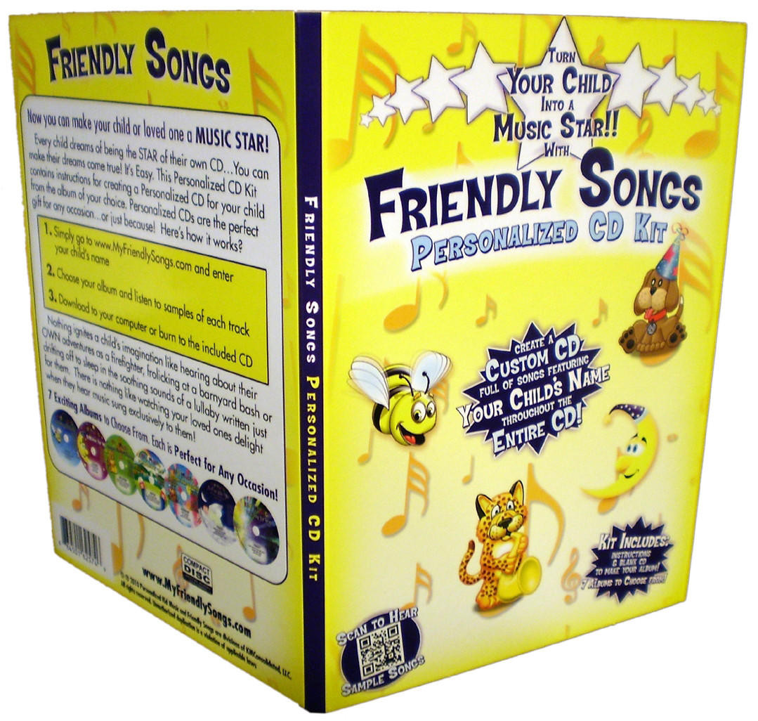 Friendly Songs personalized children's music CD kit