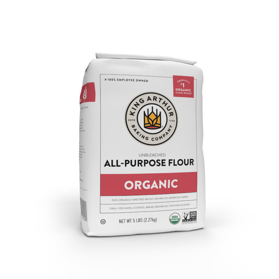 King Arthur Baking certified organic unbleached all-purpose flour bag
