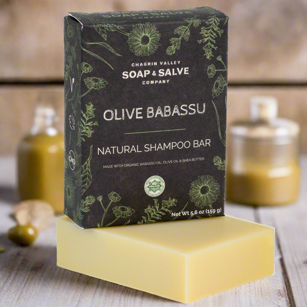 Chagrin Valley Olive and Babassu organic shampoo bar