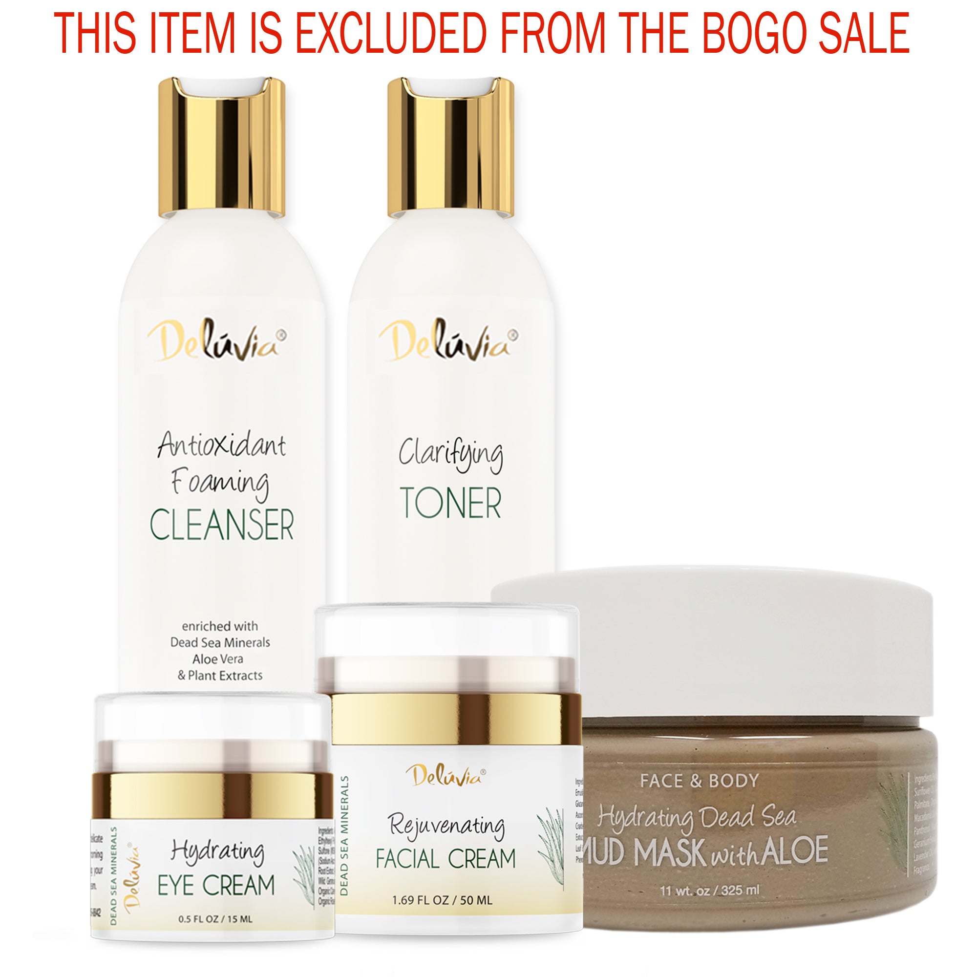 Deluvia Dead Sea mineral facial skincare collection