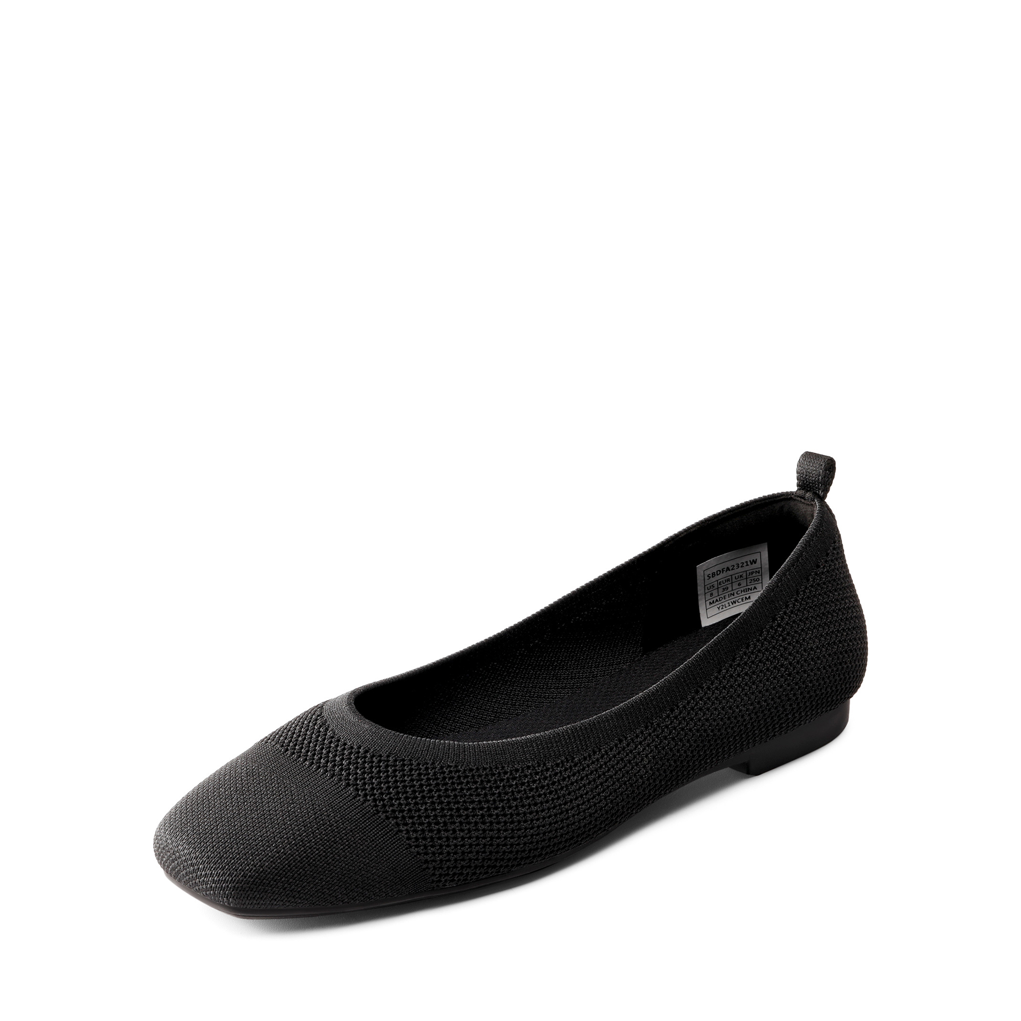 DREAM PAIRS women's square toe sustainable knit flats