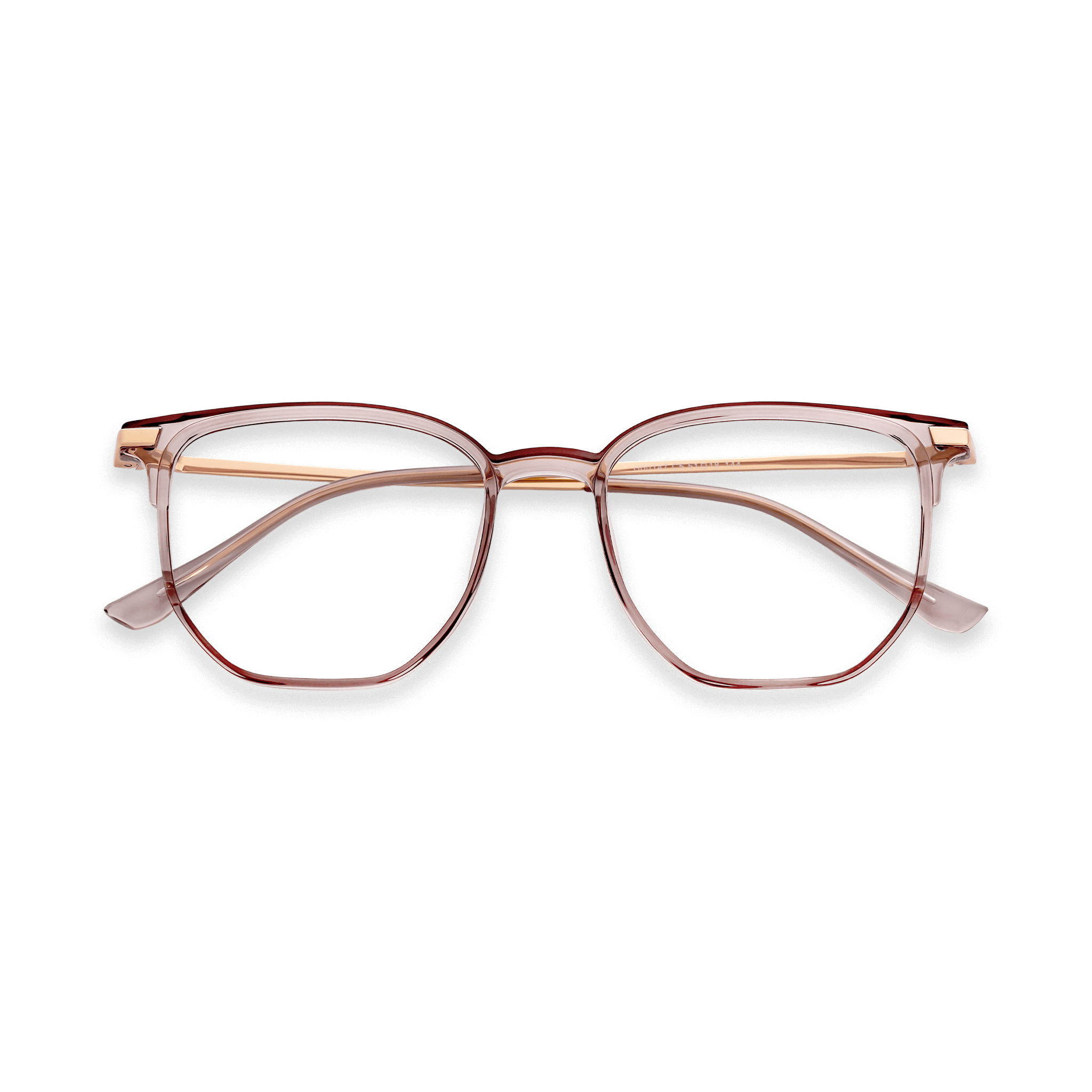 Eydology clear pink and rose gold prescription eyeglasses