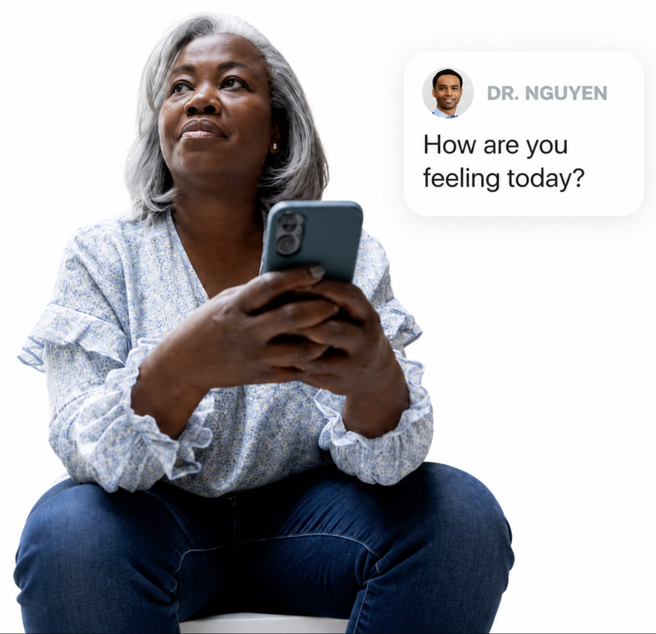 Patient using HealSend online telehealth care