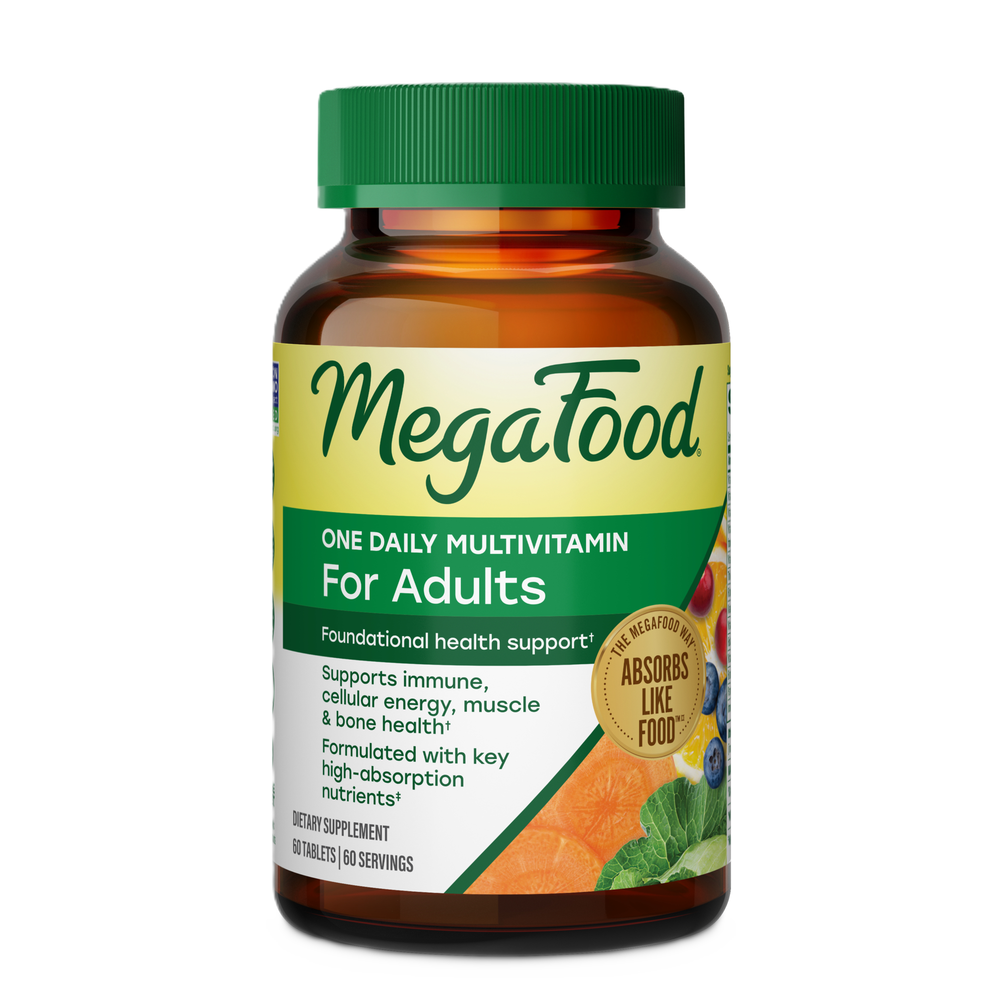 MegaFood One Daily multivitamin made with real food and added nutrients