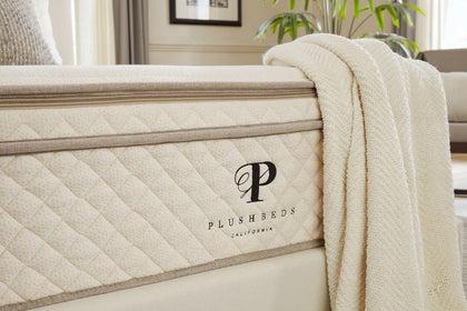 PlushBeds Botanical Bliss organic latex mattress in a bedroom setting